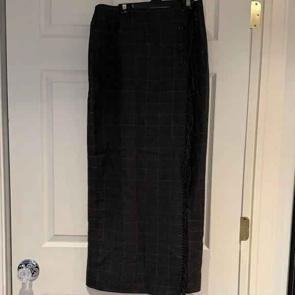 Ralph Lauren Country dark grey Skirt with fringe detail. Cowgirl chic - Picture 1 of 5